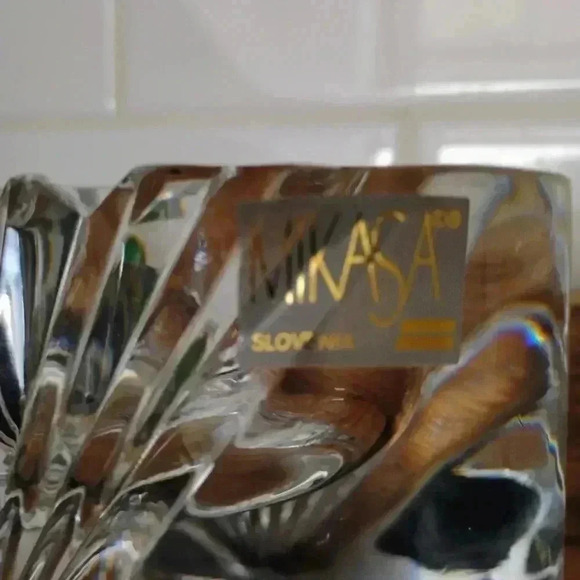 MIKASA Crystal Votive Tea Light Candle Holder Clear Vintage Glass with Tags - Picture 3 of 5